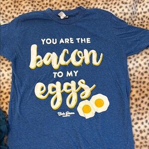 Blue Graphic T-Shirt with Fun Breakfast Print